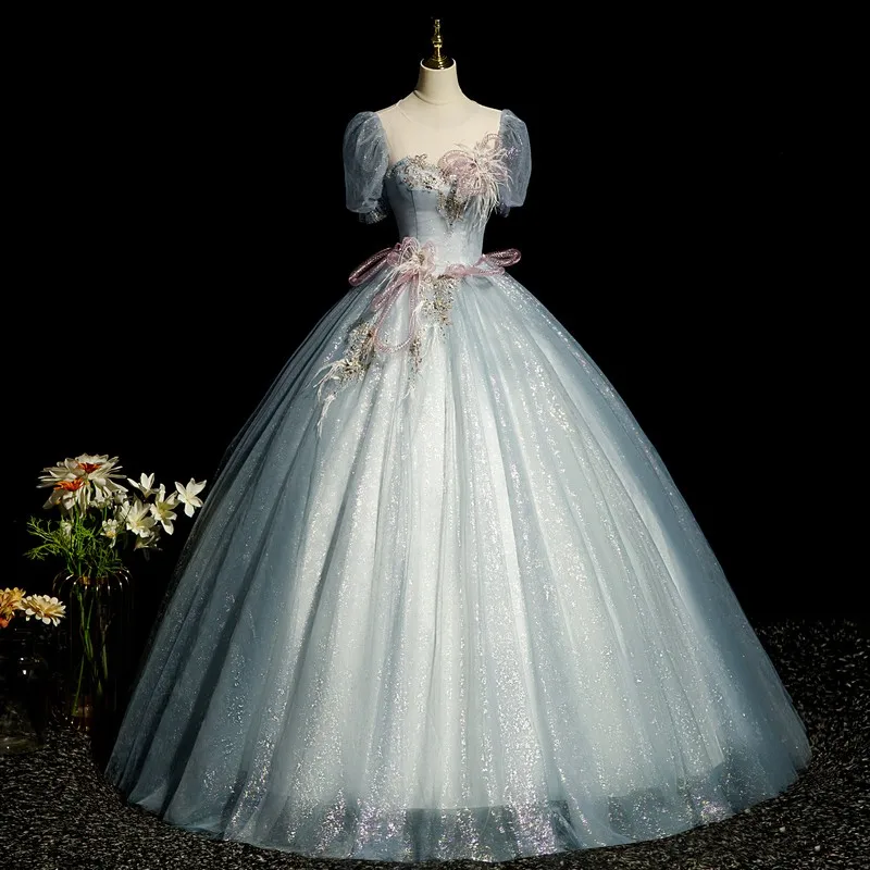 Party Dress Vestidos Classic Quinceanera Dresses With Feather Elegant Real Photo Ball Gown Luxury Prom Dress Winter New
Party Dress Vestidos Classic Quinceanera Dresses With Feather Elegant Real Photo Ball Gown Luxury Prom Dress Winter New