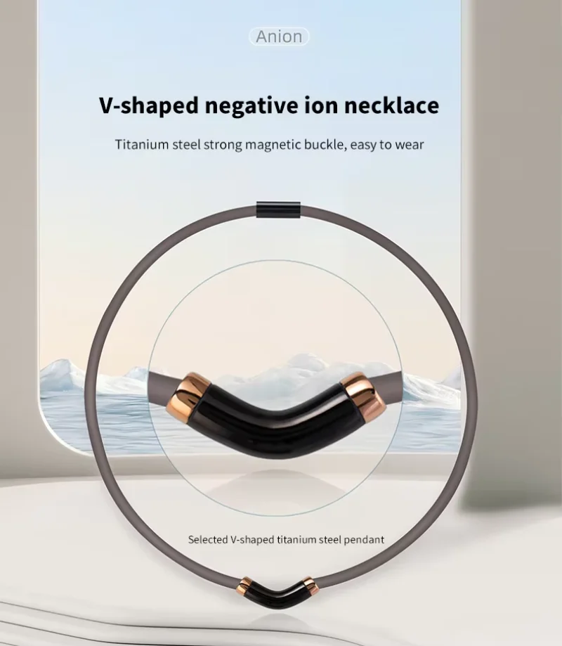 Negative Ion V-Shape Necklace Silicone Sport Unisex Health Balance Energy Fashionable Accessory For Sleep Aid And Circulation
Negative Ion V-Shape Necklace Silicone Sport Unisex Health Balance Energy Fashionable Accessory For Sleep Aid And Circulation