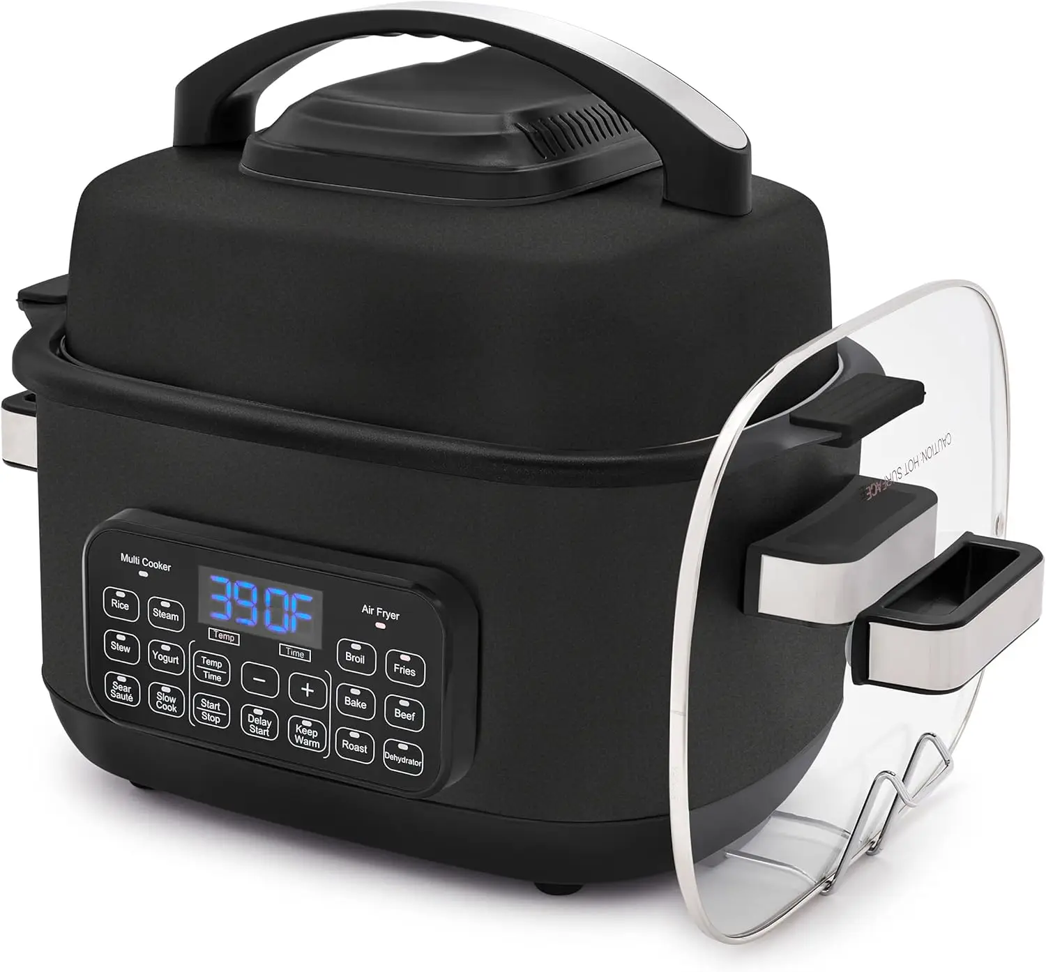 GreenPan Matte Black 13-in-1 Air Fryer Slow Cooker & Grill, Presets to Steam Saute Broil Bake and Cook Rice, Healthy Ceramic
GreenPan Matte Black 13-in-1 Air Fryer Slow Cooker & Grill, Presets to Steam Saute Broil Bake and Cook Rice, Healthy Ceramic