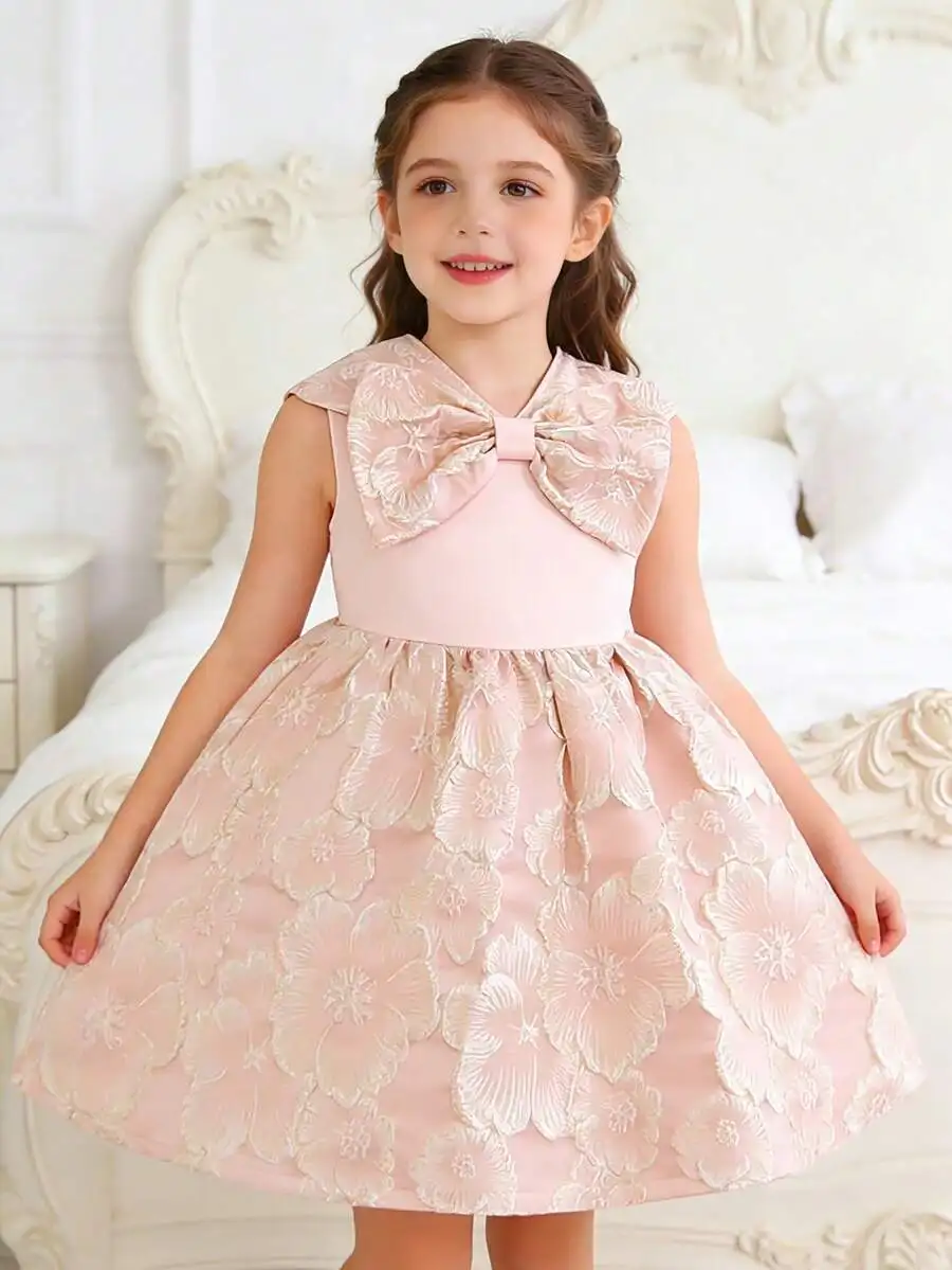 Pink Floral Satin Bow Evening Dress For Formal Party Wedding
Pink Floral Satin Bow Evening Dress For Formal Party Wedding