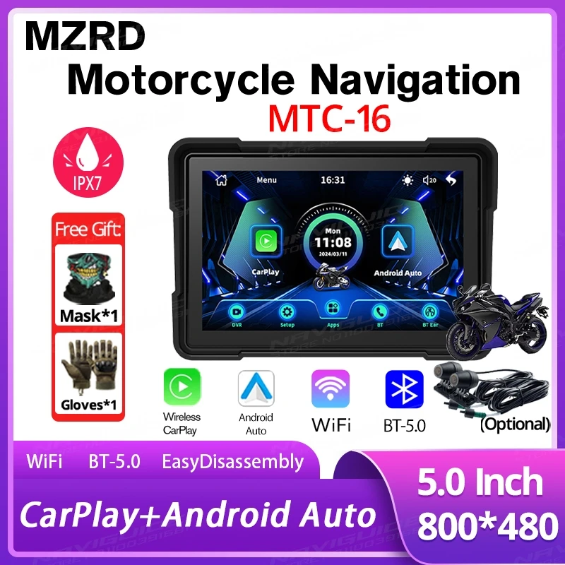 MZRD Motorcycle Navigation DVR Waterproof Screen Wireless Carplay Android Auto BT Multifunctional Monitor MTC-16
MZRD Motorcycle Navigation DVR Waterproof Screen Wireless Carplay Android Auto BT Multifunctional Monitor MTC-16