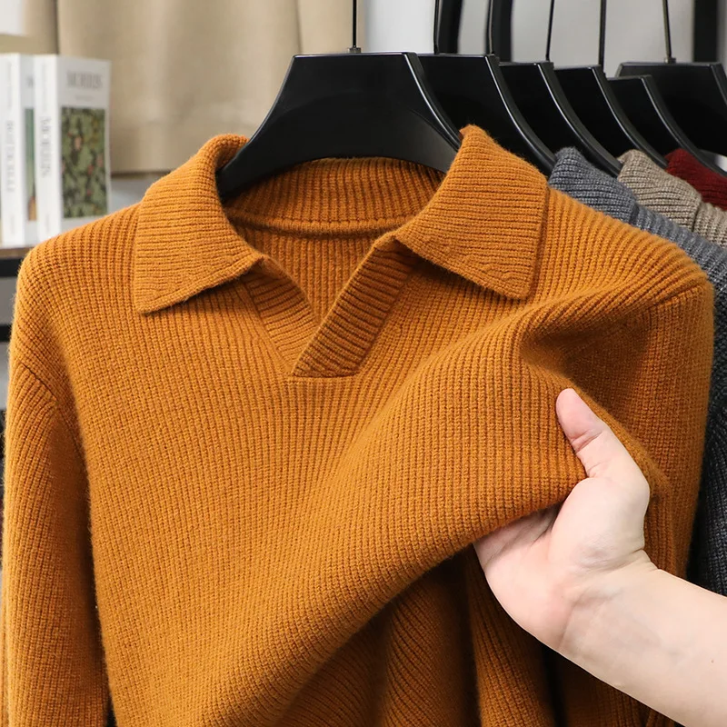 Лидер продаж, толстый вязаный свитер, утолщенный осенне-зимний мужской модный свободный базовый свитер, повседневная дропшиппинг 
Лидер продаж, толстый вязаный свитер, утолщенный осенне-зимний мужской модный свободный базовый свитер, повседневная дропшиппинг