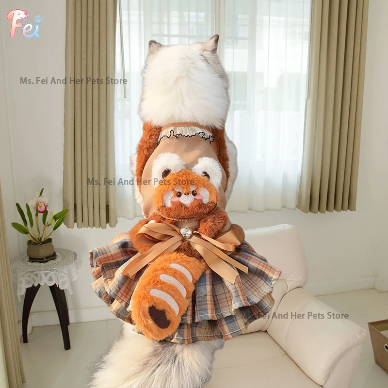 Adorable Small Panda Print Dog Clothing, Autumn Retro Khaki Plush Cotton Sling Dress for Small & Medium Dogs, Casual Pet Outfit
Adorable Small Panda Print Dog Clothing, Autumn Retro Khaki Plush Cotton Sling Dress for Small & Medium Dogs, Casual Pet Outfit