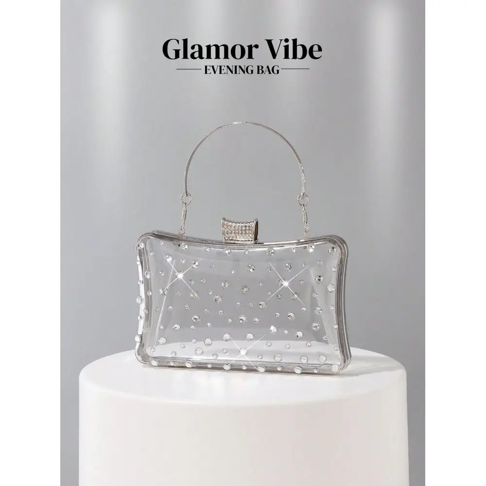 Vibe Sparkling Crystal Clear Evening Clutch, Elegant Transparent Crystal Handbag, Gala Rhinestone SeeThrough Purse With Detacha
Vibe Sparkling Crystal Clear Evening Clutch, Elegant Transparent Crystal Handbag, Gala Rhinestone SeeThrough Purse With Detacha