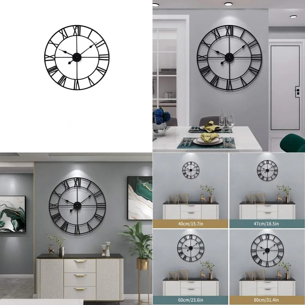 24-Inch Silent Black Metal Round Clock, Battery-Powered Jumbo Numerals for Modern Vintage Living Room, Bedroom, Kitchen, and Off
24-Inch Silent Black Metal Round Clock, Battery-Powered Jumbo Numerals for Modern Vintage Living Room, Bedroom, Kitchen, and Off