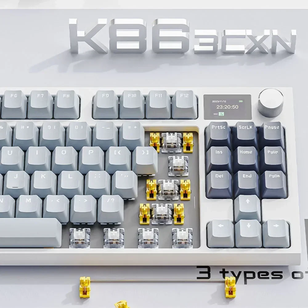 Attack Shark K86 Wireless Mechanical Keyboard with Metal Knobs 87 Key Full-Key Hot Swap TFT Screen Macro KeysGaming Keyboard
Attack Shark K86 Wireless Mechanical Keyboard with Metal Knobs 87 Key Full-Key Hot Swap TFT Screen Macro KeysGaming Keyboard