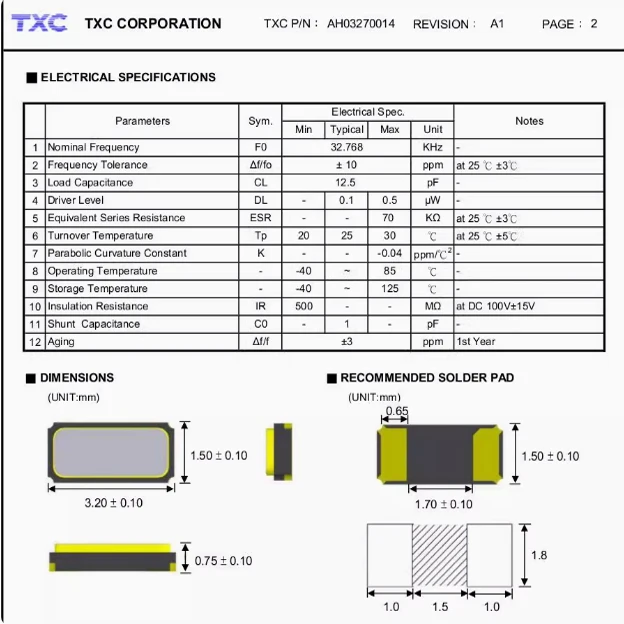 20 шт./лот AH03270014 TXC 3,2x1,5 мм 12,5PF 10PPM 32,768 кГц чипы электронные новые
20 шт./лот AH03270014 TXC 3,2x1,5 мм 12,5PF 10PPM 32,768 кГц чипы электронные новые