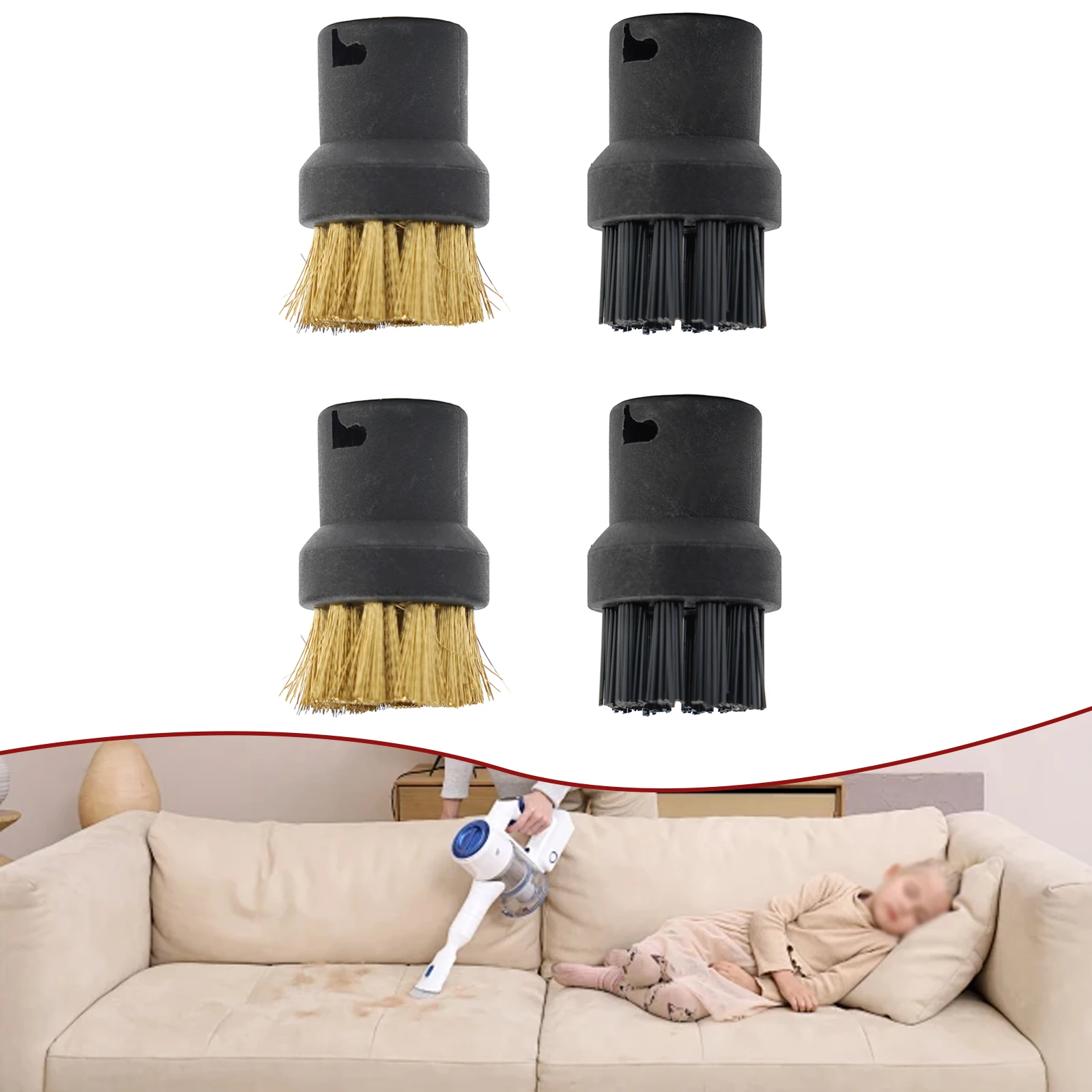 4pcs Hand Tool Brush Nozzle For Karcher SC Series Steam Cleaner Spare Parts Home Cleaning Replacement Accessories
4pcs Hand Tool Brush Nozzle For Karcher SC Series Steam Cleaner Spare Parts Home Cleaning Replacement Accessories