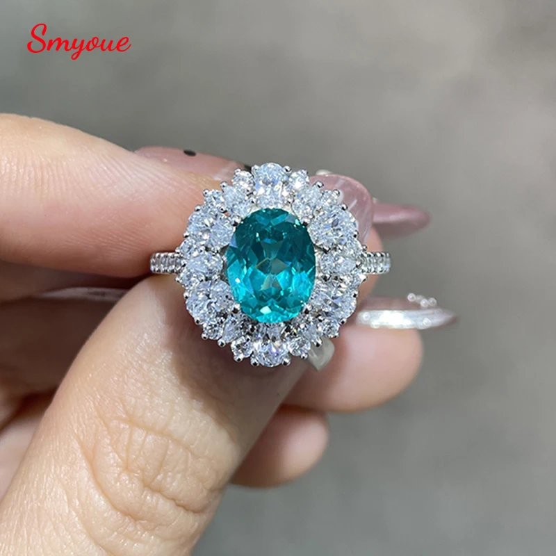 Smyoue 7*9mm Lab Grown Paraiba Engagement Ring for Women 2CT Oval Cut YAG Luxury Quality Jewelry Girls 925 Sterling Silver Bands
Smyoue 7*9mm Lab Grown Paraiba Engagement Ring for Women 2CT Oval Cut YAG Luxury Quality Jewelry Girls 925 Sterling Silver Bands
