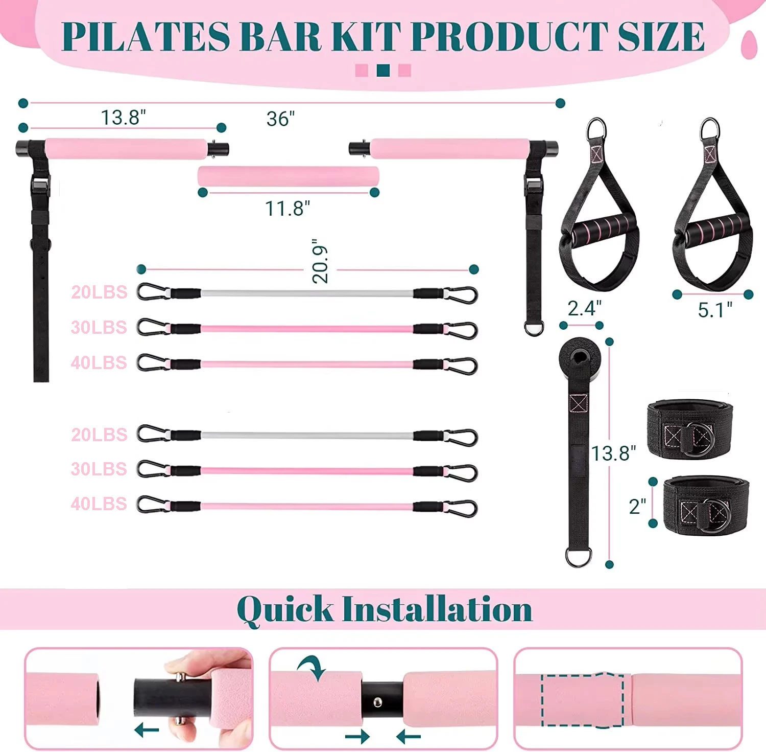 Multi Functional Fitness Equipment Body Shape Elastic Rope Sleeve Adjustable Yoga Pilates Resistance Band Set
Multi Functional Fitness Equipment Body Shape Elastic Rope Sleeve Adjustable Yoga Pilates Resistance Band Set