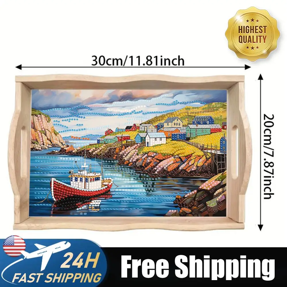 Diamond Painting Wooden Serving Tray Decorative Diamond Painting Dining Plate with Handles Good for Parties Or Bed Food Tray
Diamond Painting Wooden Serving Tray Decorative Diamond Painting Dining Plate with Handles Good for Parties Or Bed Food Tray