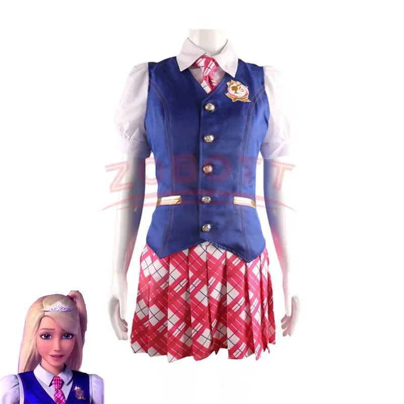 Anime Movie Barbi Princess Charm School Delancey DE Wen Cosplay Costume Woman Top Skirt Suit Uniform Set Halloween Costume
Anime Movie Barbi Princess Charm School Delancey DE Wen Cosplay Costume Woman Top Skirt Suit Uniform Set Halloween Costume