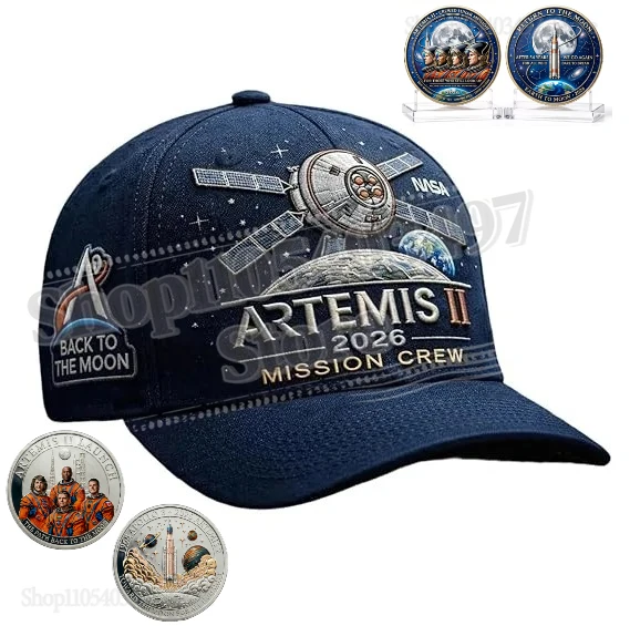 Artemis II Lunar Mission Commemorative Cap&Coin, 2026 Back to the Moon Space Hat Adjustable Baseball Hat for Men & Women
Artemis II Lunar Mission Commemorative Cap&Coin, 2026 Back to the Moon Space Hat Adjustable Baseball Hat for Men & Women