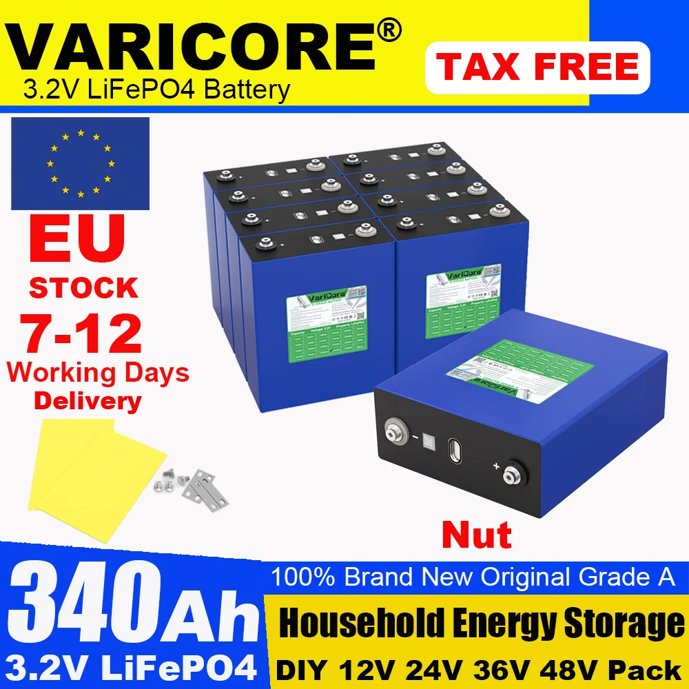 4-48 шт. VariCore 3,2 В 340 Ач Lifepo4 аккумуляторная батарея литий-железо-фосфатная для путешествий солнечная батарея RV 12 В 24 В 36 В без налога
4-48 шт. VariCore 3,2 В 340 Ач Lifepo4 аккумуляторная батарея литий-железо-фосфатная для путешествий солнечная батарея RV 12 В 24 В 36 В без налога