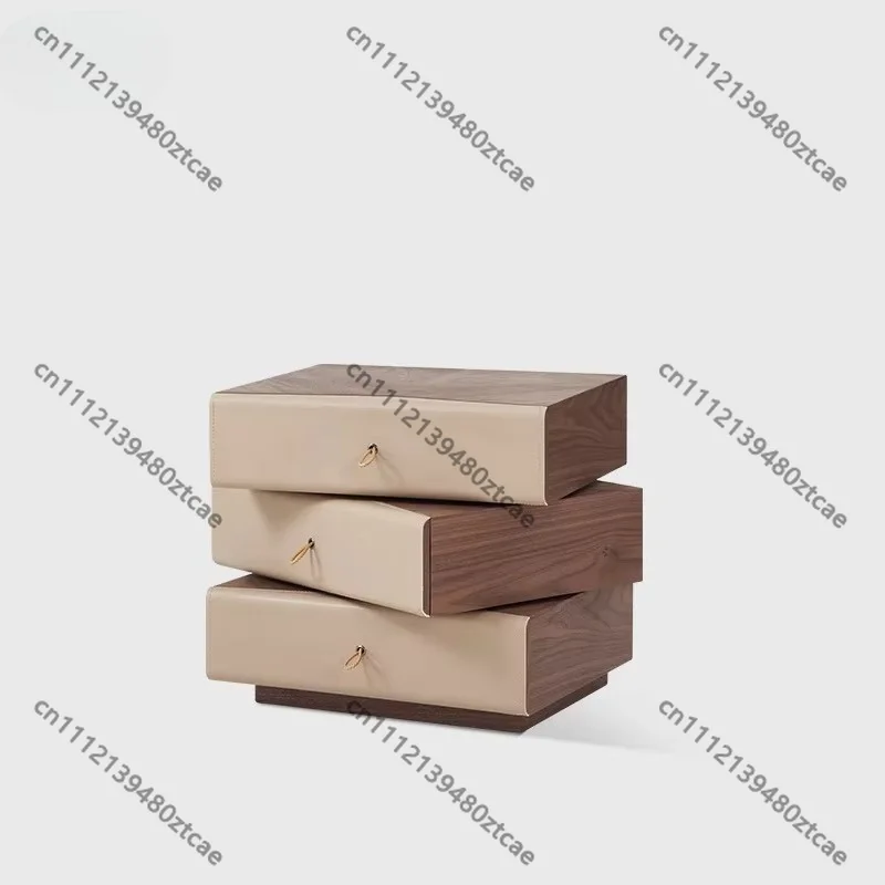 Modern Rotating Nightstand 3 Drawers Solid Wood with Leather Surface
Modern Rotating Nightstand 3 Drawers Solid Wood with Leather Surface