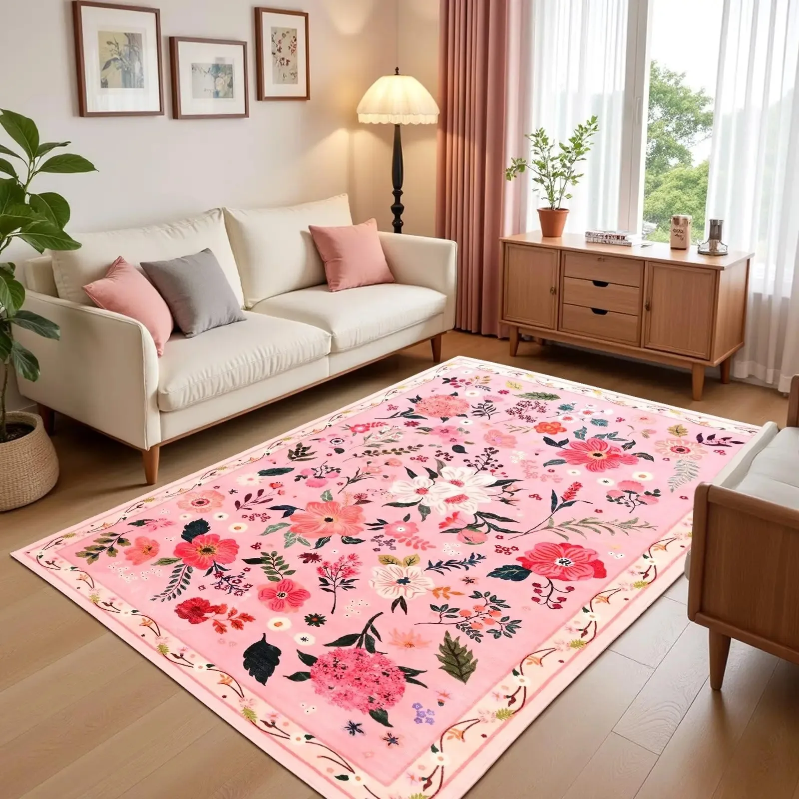 VIKAMA Pink Floral Loop Pile Rug - Durable, Stain-Resistant, Easy Care Mat for Kids Bedroom, Living Room, Home Decor
VIKAMA Pink Floral Loop Pile Rug - Durable, Stain-Resistant, Easy Care Mat for Kids Bedroom, Living Room, Home Decor