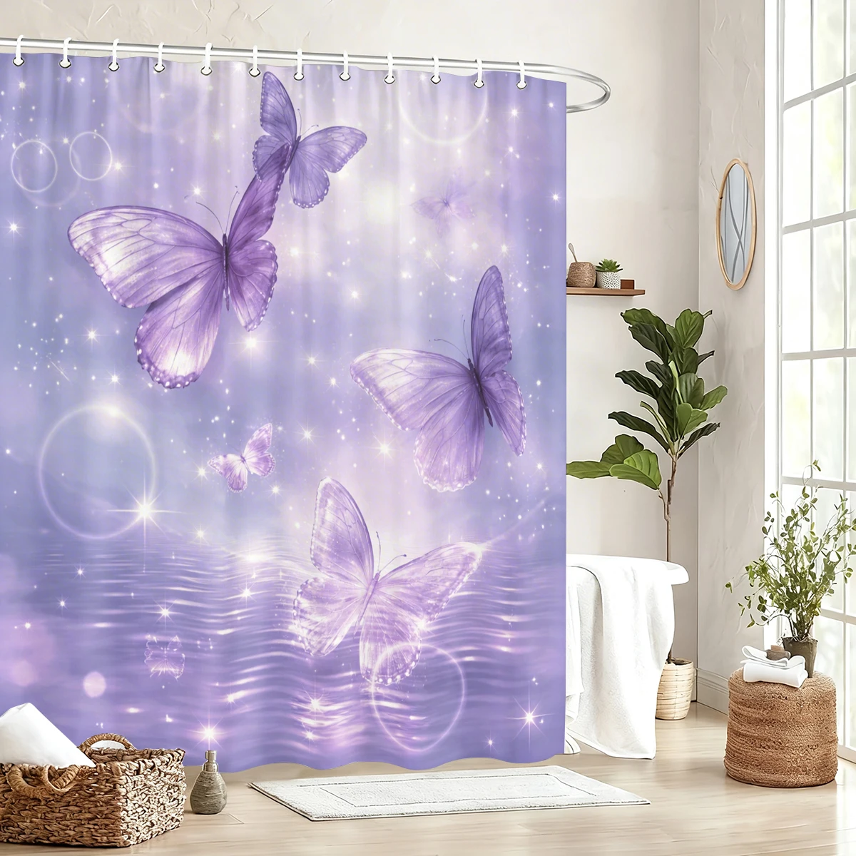 Полиэстеровая занавеска для душа с 2D-принтом в виде стрекоз и бабочек - стильная декоративная занавеска для ванной комнаты для дома
Полиэстеровая занавеска для душа с 2D-принтом в виде стрекоз и бабочек - стильная декоративная занавеска для ванной комнаты для дома