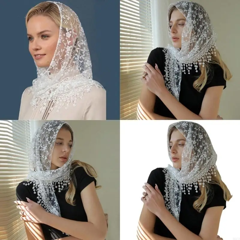 M6CD French Styles Lace Flower Headwrap Triangle Head Scarf Elegant Bandanas for Women Music Festival Photography Accessories
M6CD French Styles Lace Flower Headwrap Triangle Head Scarf Elegant Bandanas for Women Music Festival Photography Accessories