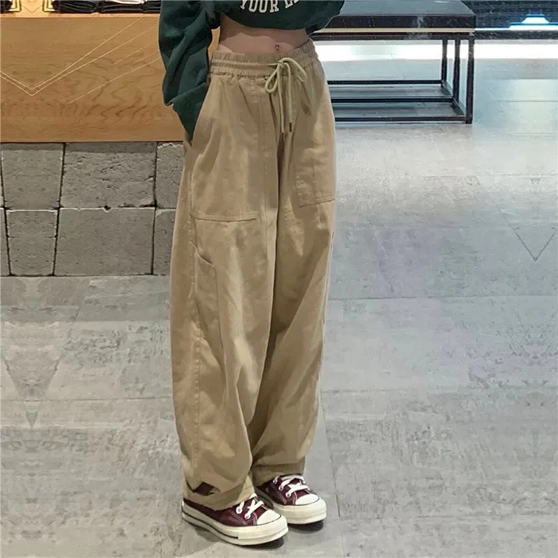 Women Fashion Parachute Pants Casual Solid Low Waist Drawstring Baggy Trousers Female Vintage High Elastic Waist Cargo Pants
Women Fashion Parachute Pants Casual Solid Low Waist Drawstring Baggy Trousers Female Vintage High Elastic Waist Cargo Pants