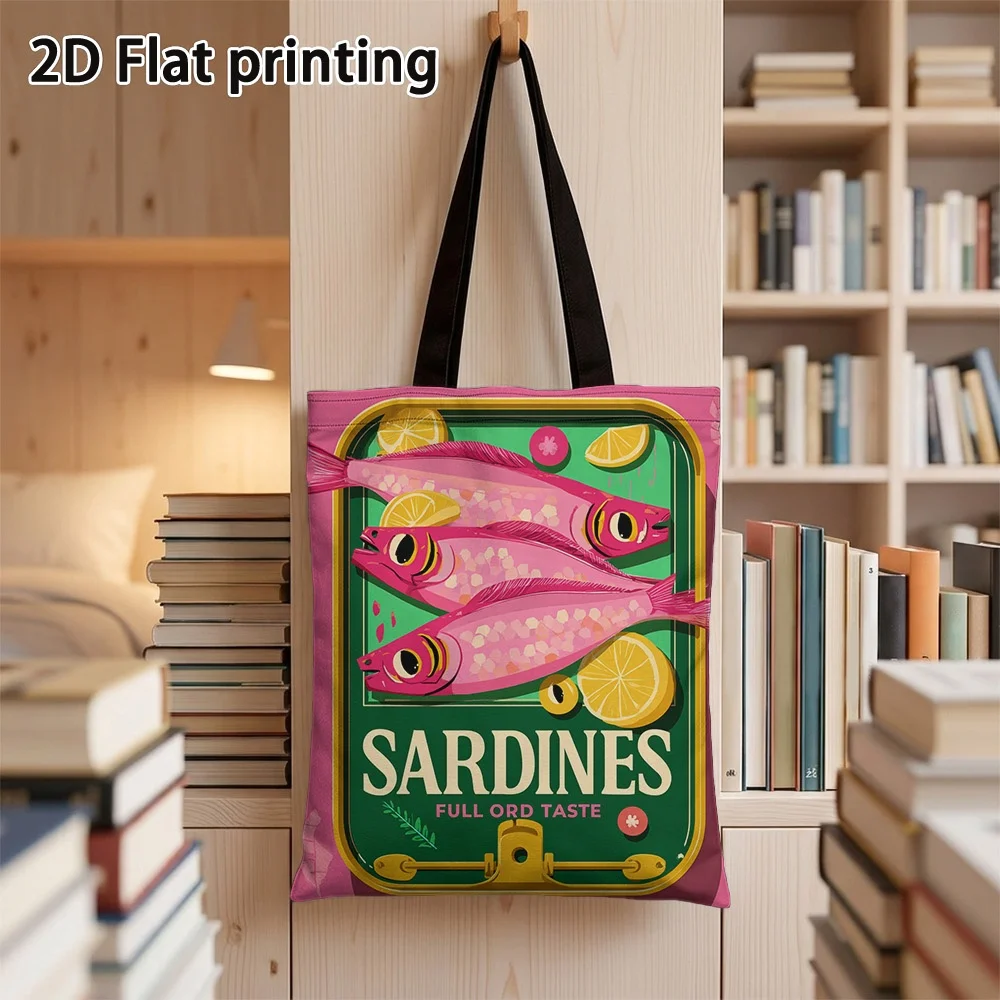 1 Pink Sardine Print Single-Shoulder Tote Bag Reusable Shopping Bag with Unique Design Durable Handbag Is Perfect for Shopping,
1 Pink Sardine Print Single-Shoulder Tote Bag Reusable Shopping Bag with Unique Design Durable Handbag Is Perfect for Shopping,