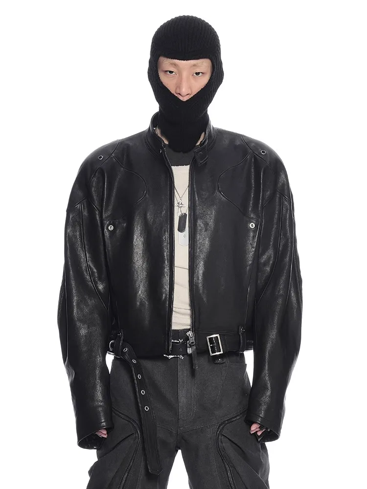Mauroicardi Autumn Cool Short Hard Black Pu Leather Jacket Men Stand Collar Shoulder Pads Zipper Luxury Designer Clothes 2025
Mauroicardi Autumn Cool Short Hard Black Pu Leather Jacket Men Stand Collar Shoulder Pads Zipper Luxury Designer Clothes 2025