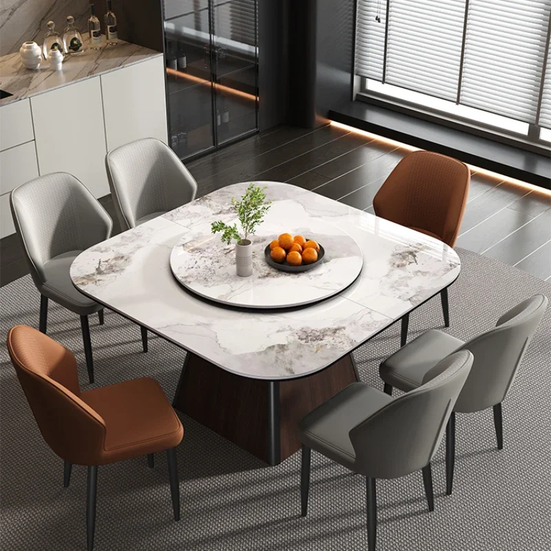 Stone Plate Folding -Chair Combination Retractable Square Solid Wood Dining Table with Turntable
Stone Plate Folding -Chair Combination Retractable Square Solid Wood Dining Table with Turntable