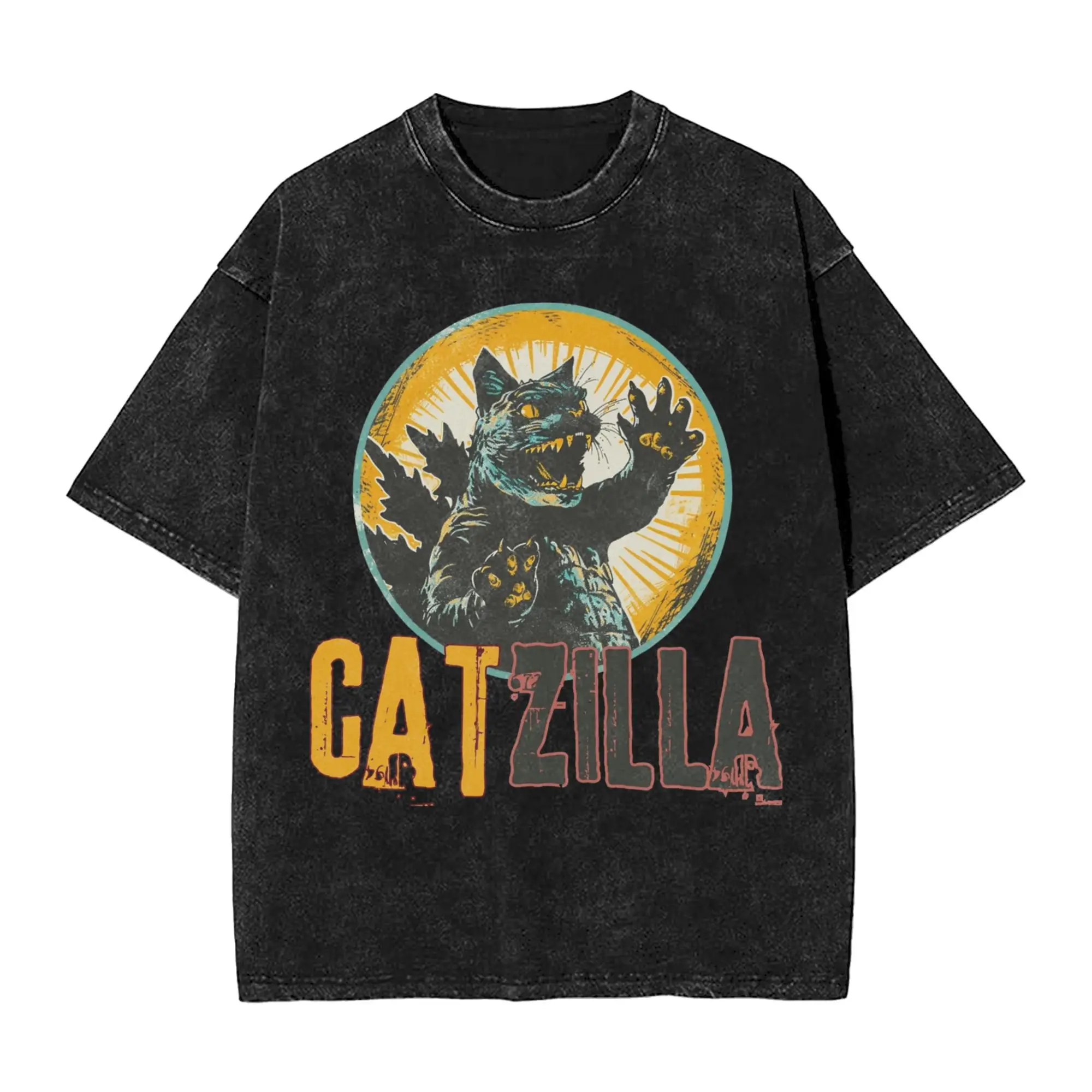 Постиранные футболки Catzilla, футболка в стиле ретро в стиле хип-хоп, уличная одежда больших размеров, летние топы из 100% хлопка, футболка для мужчин и женщин
Постиранные футболки Catzilla, футболка в стиле ретро в стиле хип-хоп, уличная одежда больших размеров, летние топы из 100% хлопка, футболка для мужчин и женщин
