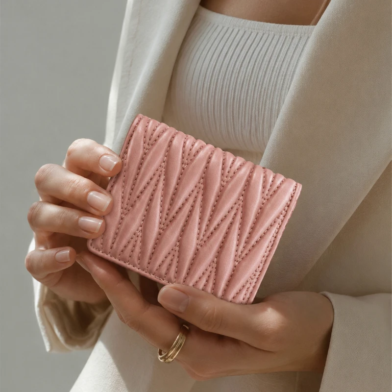 Genuine Sheepskin Leather Card Holder V-Quilted Women Wallet Slim Credit Card Holder Ladies Small Purse For Daily Use
Genuine Sheepskin Leather Card Holder V-Quilted Women Wallet Slim Credit Card Holder Ladies Small Purse For Daily Use