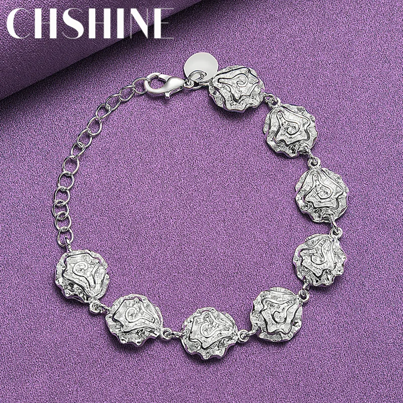 CHSHINE 925 Sterling Silver Rose Chain Bracelet Fashion Charm Wedding Party For Women Jewelry Gift
CHSHINE 925 Sterling Silver Rose Chain Bracelet Fashion Charm Wedding Party For Women Jewelry Gift