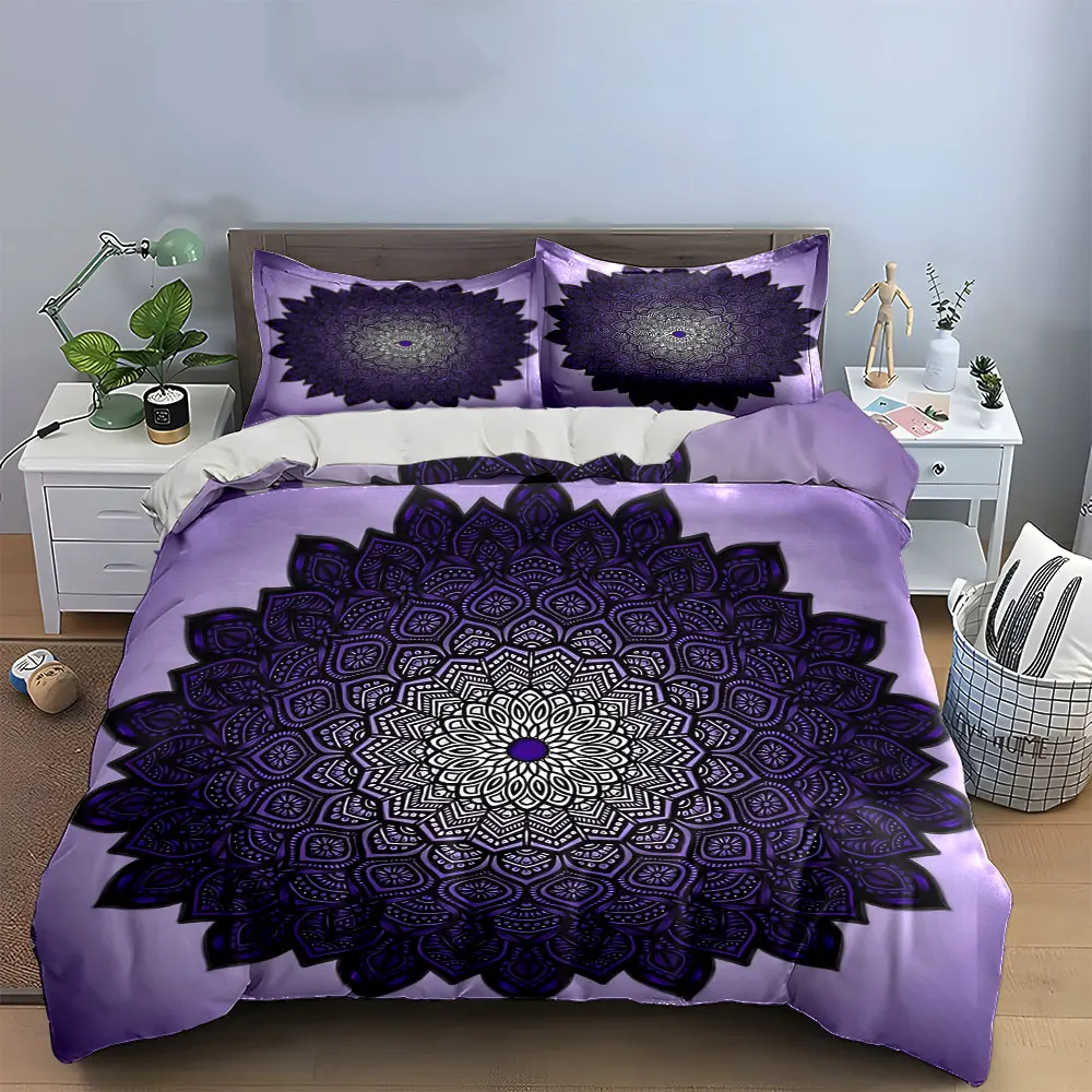 Purple Mandala Decorative Set Bedding Set with 1 Duvet Cover 2 Pillowcases Single Double King Queen, Gift
Purple Mandala Decorative Set Bedding Set with 1 Duvet Cover 2 Pillowcases Single Double King Queen, Gift