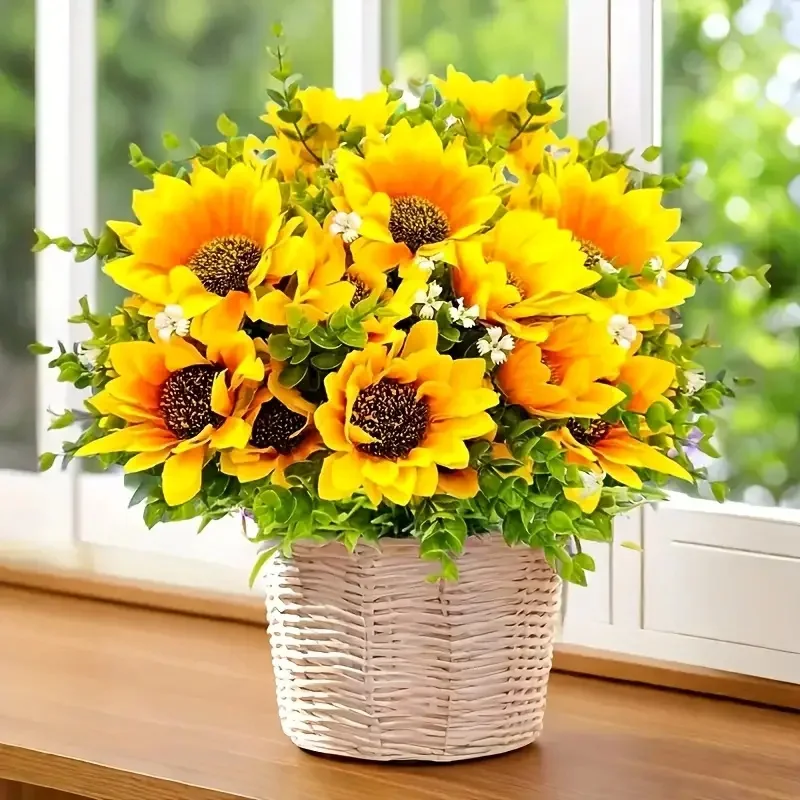 2 Pack Artificial Sunflower Bouquets Wedding Decoration Plastic Freestanding Faux Flower Bouquet Party&Baptism Hoom Vase Decor
2 Pack Artificial Sunflower Bouquets Wedding Decoration Plastic Freestanding Faux Flower Bouquet Party&Baptism Hoom Vase Decor