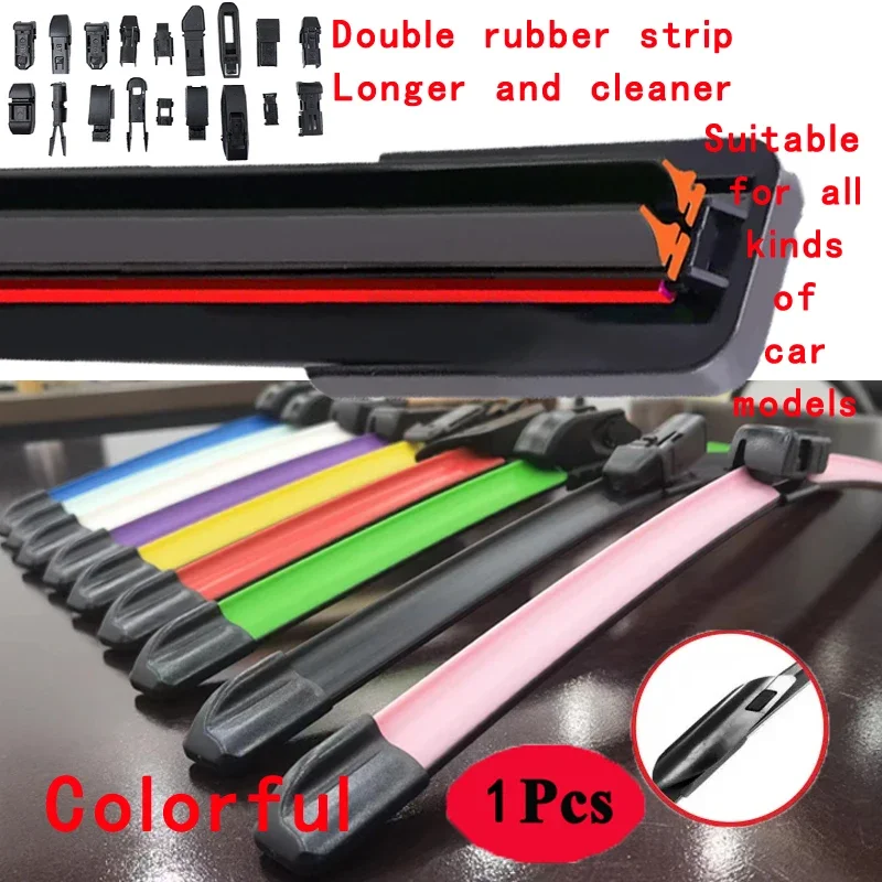 Colorful AERO CLIP Car Windshield Wiper blades Universal Soft Double layer Rubber Frameless Bracketless 16" 19" 20" 22" 24"26"
Colorful AERO CLIP Car Windshield Wiper blades Universal Soft Double layer Rubber Frameless Bracketless 16" 19" 20" 22" 24"26"