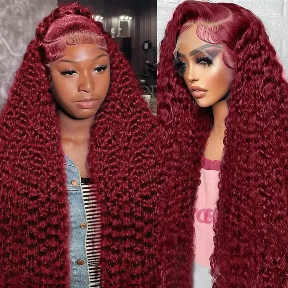 200 Density 99J Burgundy 13x6 Deep Wave Frontal Wigs For Women 13x4 HD Transparent Curly Human Hair Wigs Pre Plucked Wigs
200 Density 99J Burgundy 13x6 Deep Wave Frontal Wigs For Women 13x4 HD Transparent Curly Human Hair Wigs Pre Plucked Wigs