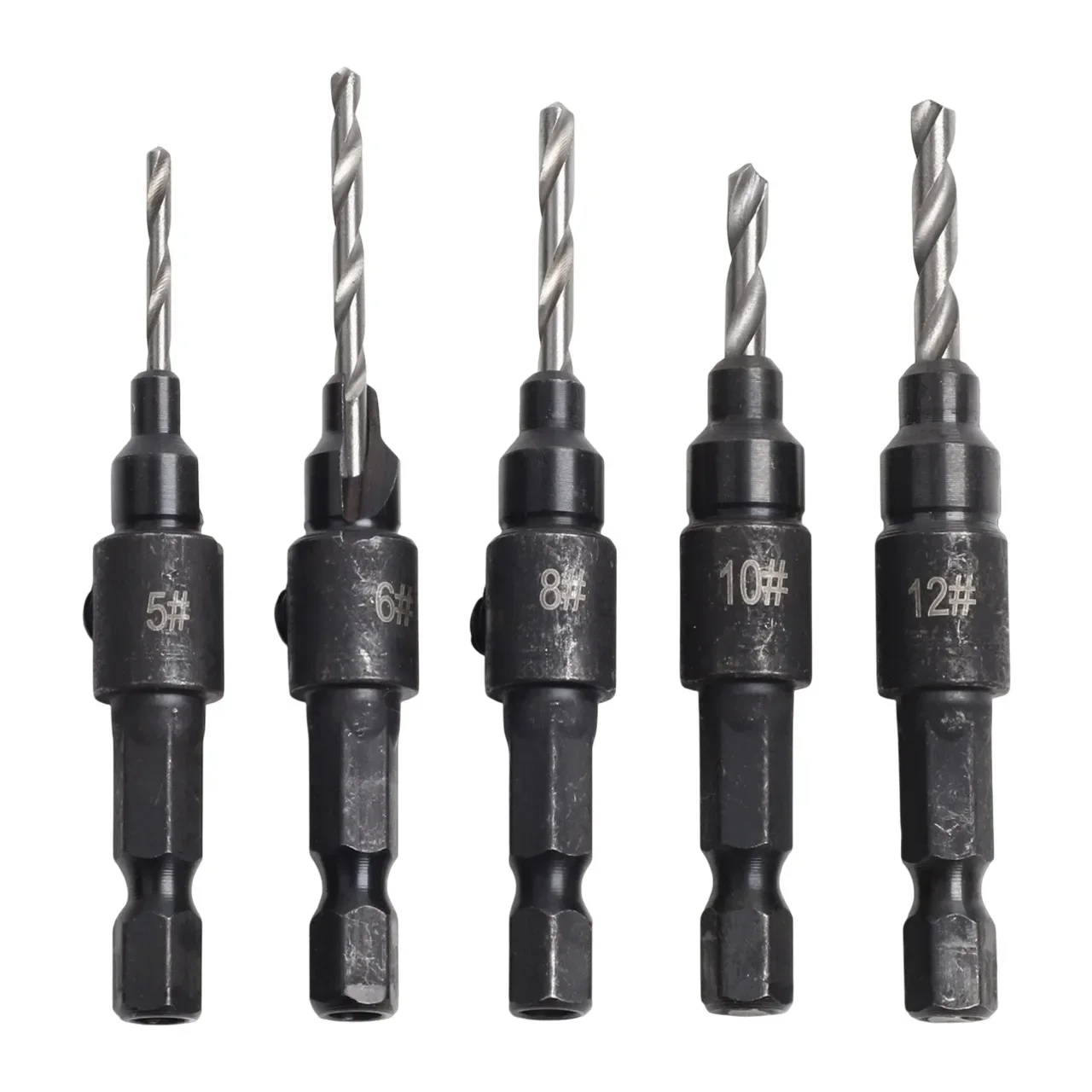 Adjustable Depth Drill Drill Bit Set 5 , 6 , 8 , 10 , 12 Countersink Drill Drill Bit Limit Ring Metal Construction
Adjustable Depth Drill Drill Bit Set 5 , 6 , 8 , 10 , 12 Countersink Drill Drill Bit Limit Ring Metal Construction