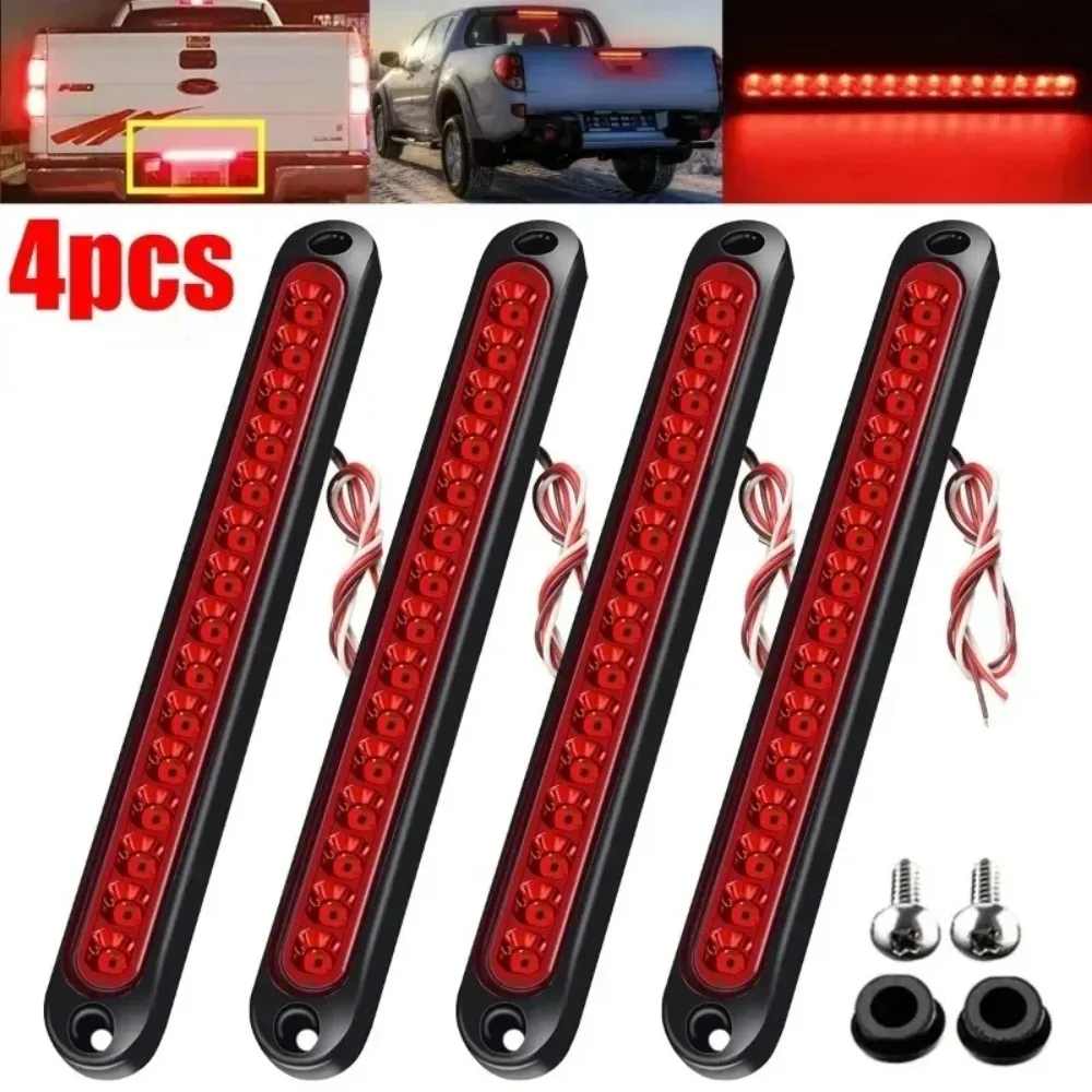 4PC 12V-24V 15 LED Turn Stop Brake Lights Universal LED Tail Rear Lamp Bar Strip for Trailer Truck Lorry Pickup
4PC 12V-24V 15 LED Turn Stop Brake Lights Universal LED Tail Rear Lamp Bar Strip for Trailer Truck Lorry Pickup