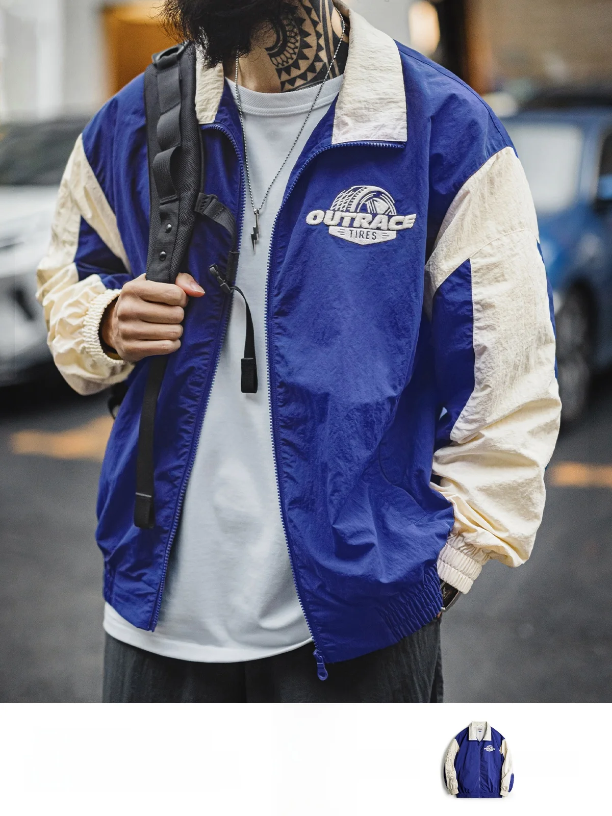 Maden Nylon Racing Jaet Men's Casual Embroidered Motorcycle Jaet Vintage American Sle Spring Autumn Wear Resistant
Maden Nylon Racing Jaet Men's Casual Embroidered Motorcycle Jaet Vintage American Sle Spring Autumn Wear Resistant