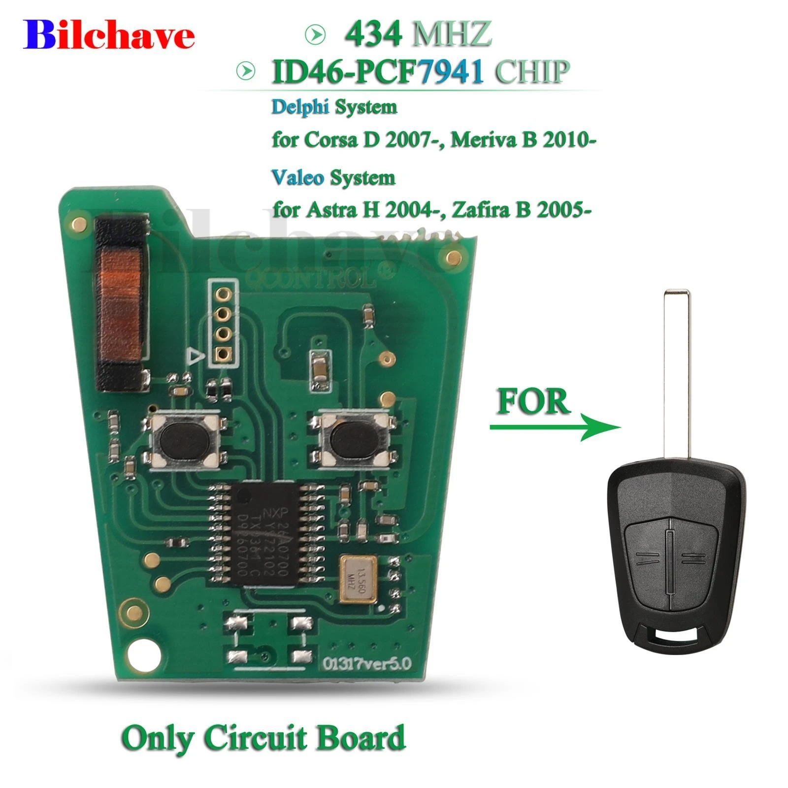 jingyuqin 2BT 434Mhz Remote Car Key Circuit Board ID46 PCF7941 Chip Fob For Opel Vauxhall Corsa D 2007-2012, Astra H 2004 - 2009
jingyuqin 2BT 434Mhz Remote Car Key Circuit Board ID46 PCF7941 Chip Fob For Opel Vauxhall Corsa D 2007-2012, Astra H 2004 - 2009