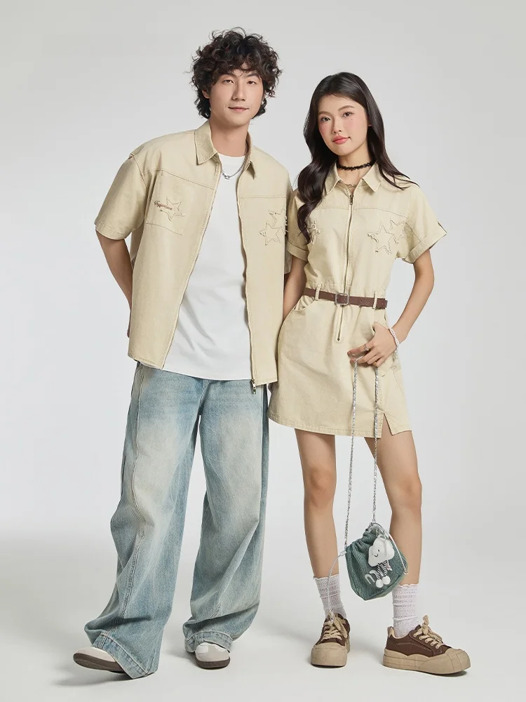 Couple's Embroidered Short Sleeve Dress Shirt Women's Style One Long One Skirt Breathable Cotton Summer Commute Basic Fit
Couple's Embroidered Short Sleeve Dress Shirt Women's Style One Long One Skirt Breathable Cotton Summer Commute Basic Fit