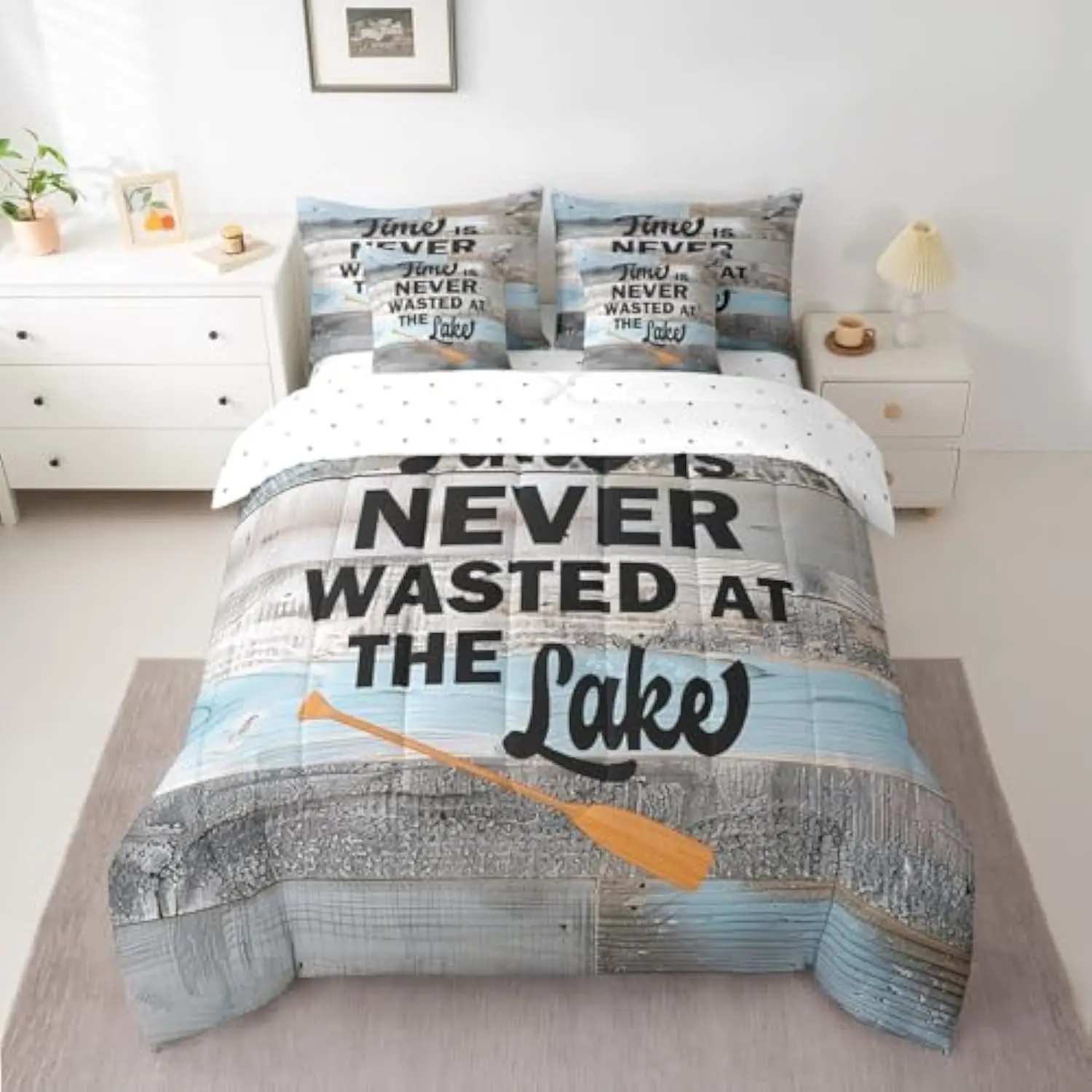 Lake Life Bedding Set King 7 Piece,Lake House Comforter Set with Sheet Set Lake Gifts for Men Women Bed in A Bag Rustic Farmho
Lake Life Bedding Set King 7 Piece,Lake House Comforter Set with Sheet Set Lake Gifts for Men Women Bed in A Bag Rustic Farmho