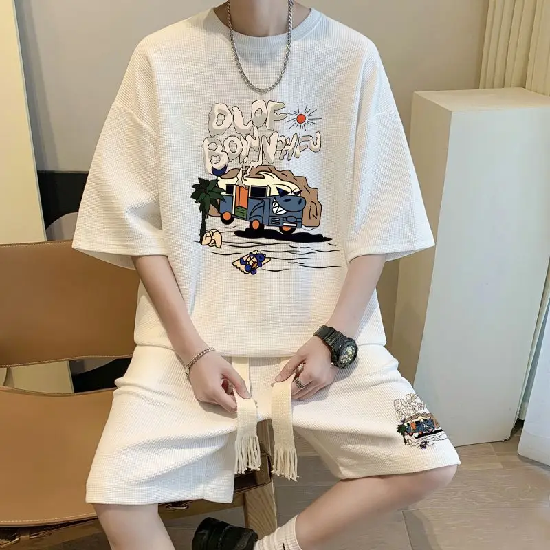Men's Summer Casual Sports Set 2026 New Short Sleeve T-Shirt Shorts 2 Piece Outfit Streetwear Hip Hop Tracksuit
Men's Summer Casual Sports Set 2026 New Short Sleeve T-Shirt Shorts 2 Piece Outfit Streetwear Hip Hop Tracksuit