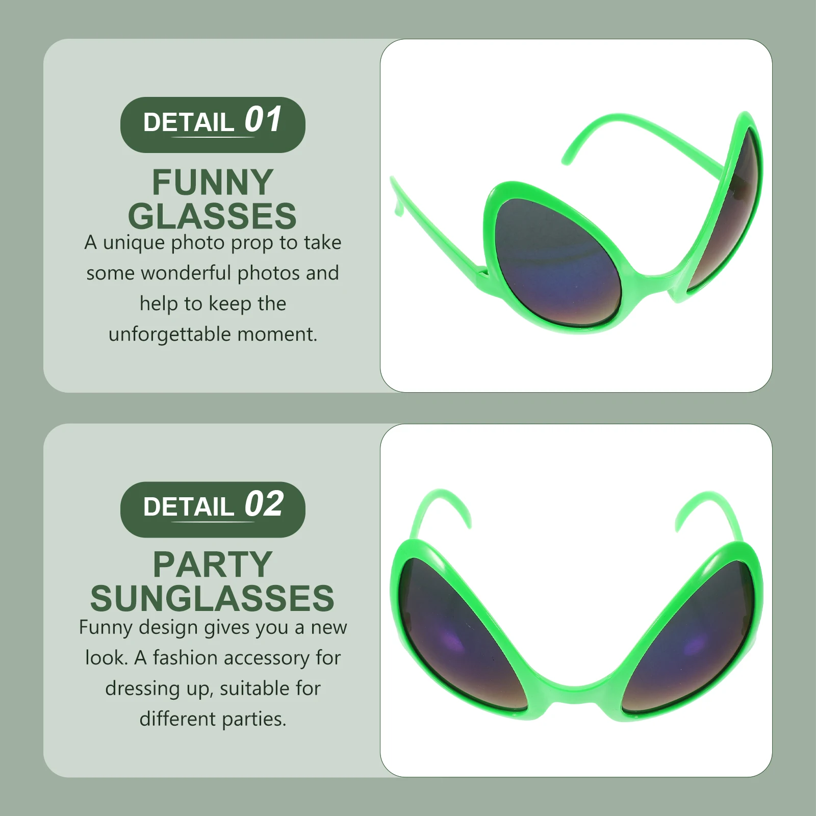 2pcs Funny Glasses Novelty Party Accessory Costume Sunglasses Eyeglasses Photo Prop for Halloween Carnival Cosplay Gift
2pcs Funny Glasses Novelty Party Accessory Costume Sunglasses Eyeglasses Photo Prop for Halloween Carnival Cosplay Gift