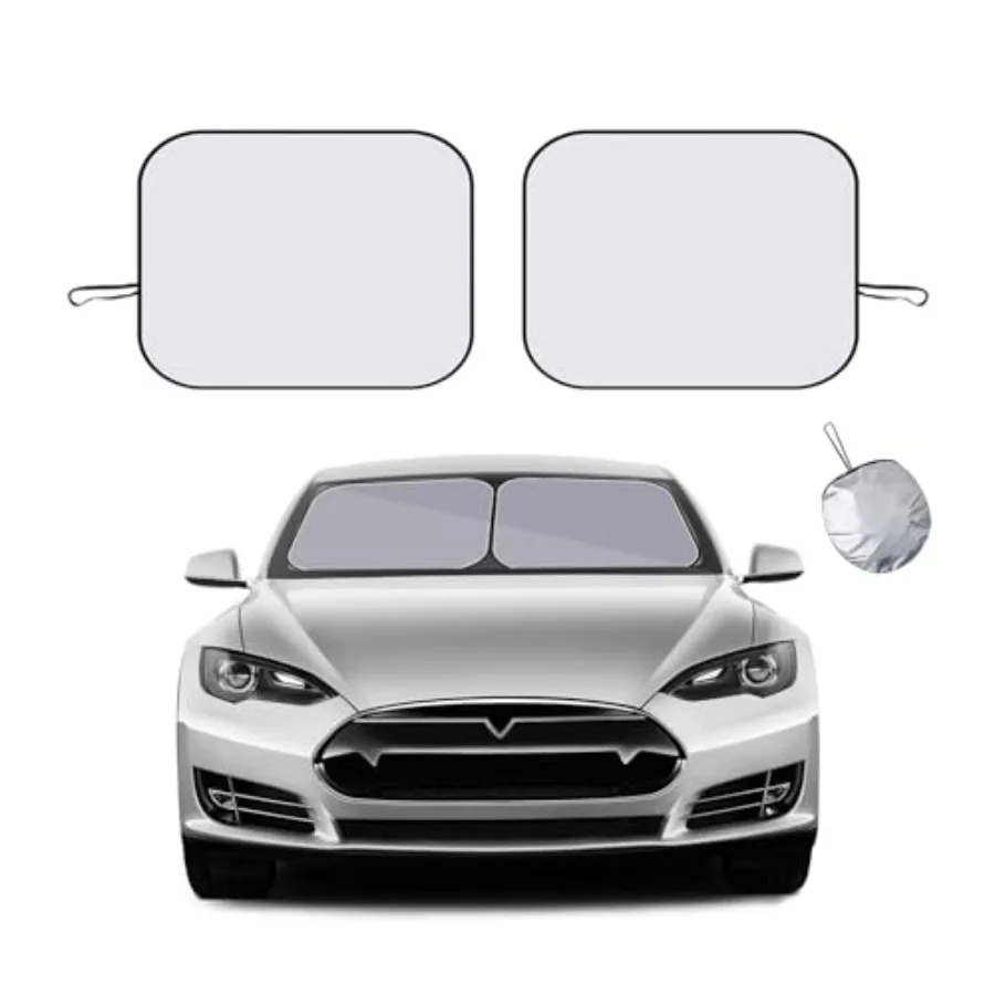 2 PCS Car Windshield Sun Shade, Auto Sun Heat and UV Rays Blocker, 24"×29" Foldable Automotive Front Window Sunshade Protector,
2 PCS Car Windshield Sun Shade, Auto Sun Heat and UV Rays Blocker, 24"×29" Foldable Automotive Front Window Sunshade Protector,