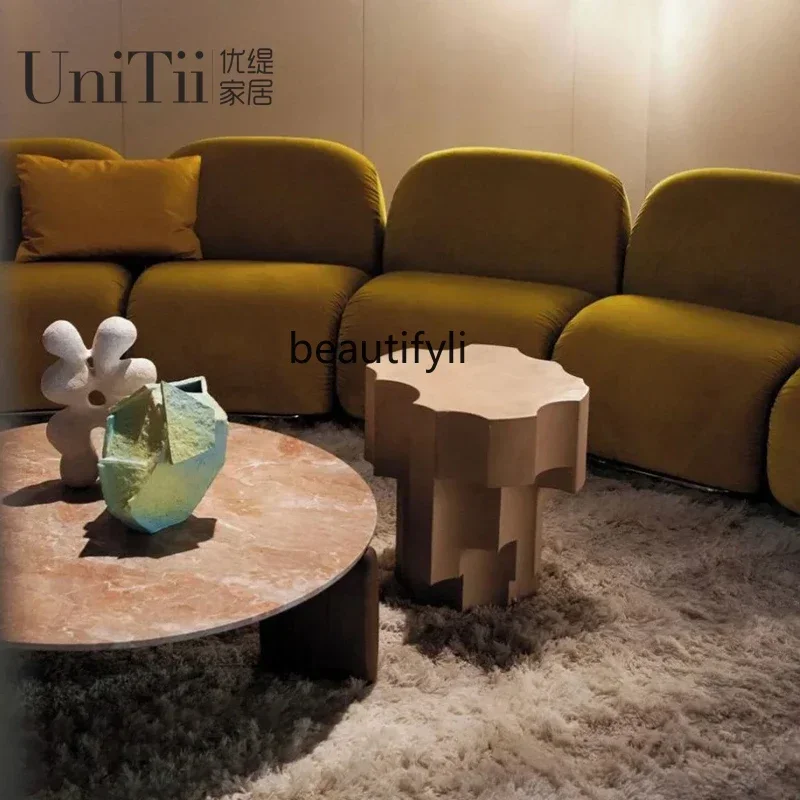 New arrive HModern light luxury simple special-shaped small coffee table FRP creative stripe geometric living room sofa edge tab
New arrive HModern light luxury simple special-shaped small coffee table FRP creative stripe geometric living room sofa edge tab