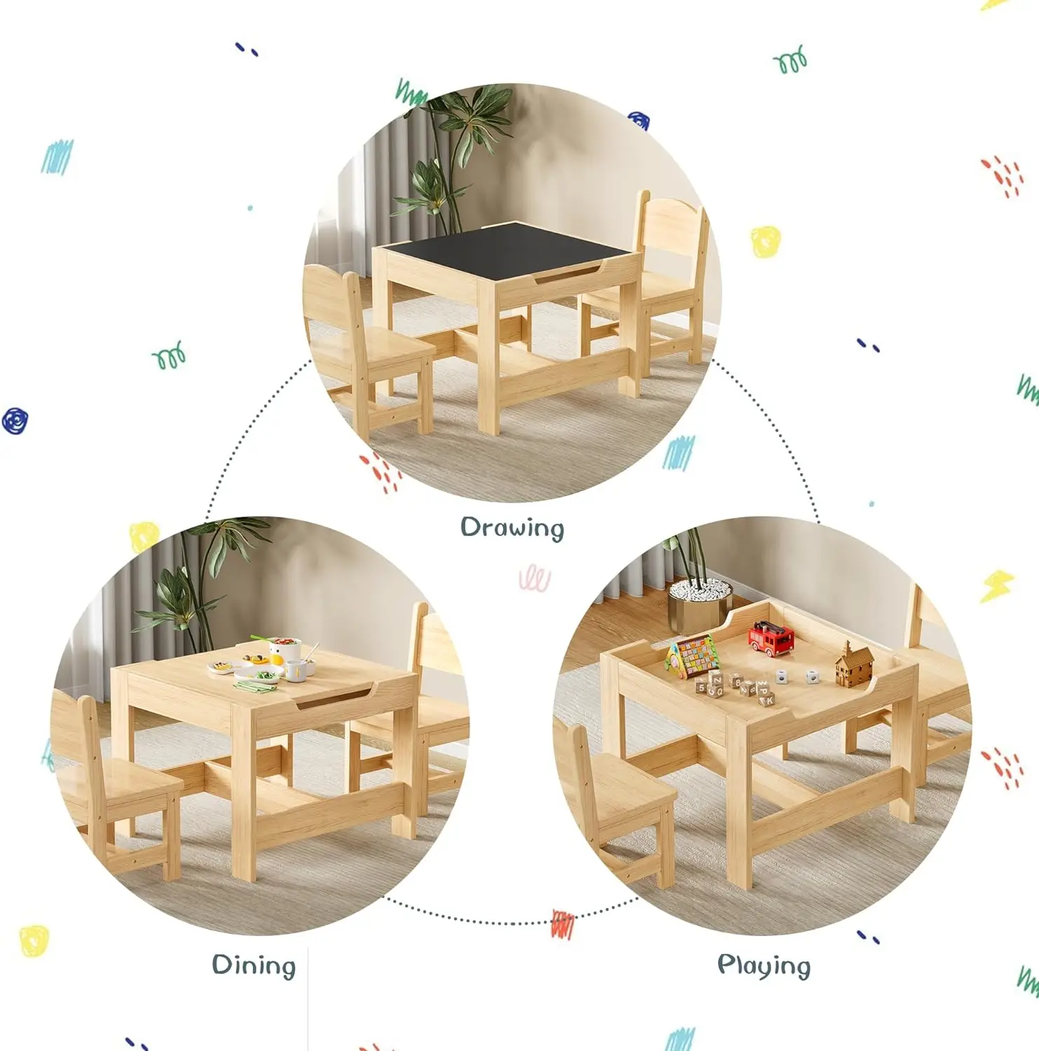 and Chair Set, 3 in 1 Solid Pine Wood and 2 Chair Set, Toddler Desk, Toddler and Chair Set for Girls and Boys Ages 3-10, Stud
and Chair Set, 3 in 1 Solid Pine Wood and 2 Chair Set, Toddler Desk, Toddler and Chair Set for Girls and Boys Ages 3-10, Stud