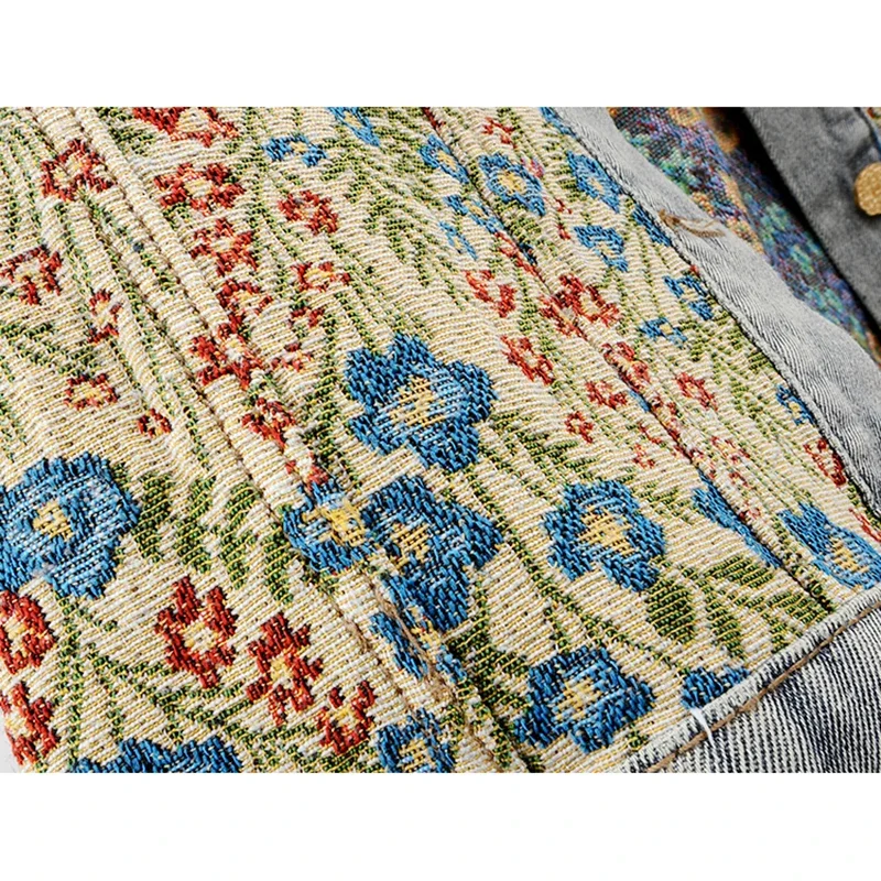 Jacquard Embroidery Peter Pan Collar Denim Jacket Women Slim Short Cowboy Outerwear Spring Autumn Big Pocket Jeans Jacket Female
Jacquard Embroidery Peter Pan Collar Denim Jacket Women Slim Short Cowboy Outerwear Spring Autumn Big Pocket Jeans Jacket Female