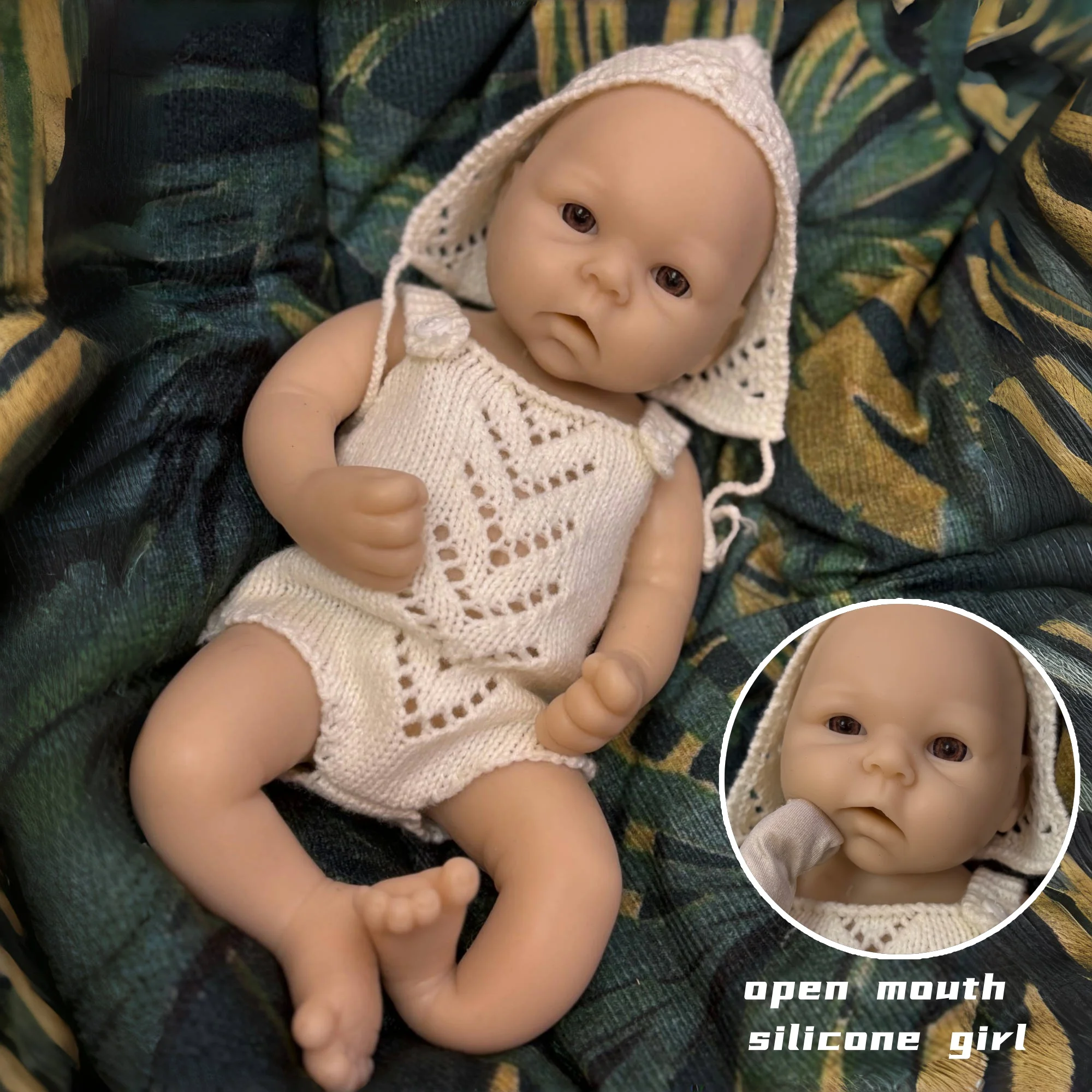 Reborn Dolls 13Inch Open Mouth Silicone Girl Full Body Soft Silicone Unpainted Newborn Baby Dolls reborn de silicone real cuerpo
Reborn Dolls 13Inch Open Mouth Silicone Girl Full Body Soft Silicone Unpainted Newborn Baby Dolls reborn de silicone real cuerpo