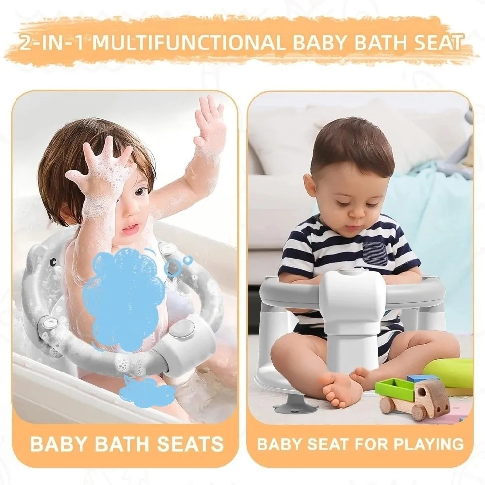 Non-Slip Bath Seat with 4 Suction Cups Babies Sitting Up Infant Bath Tub Chair Soft Cushion Compact Toddler Bathtub Seat
Non-Slip Bath Seat with 4 Suction Cups Babies Sitting Up Infant Bath Tub Chair Soft Cushion Compact Toddler Bathtub Seat
