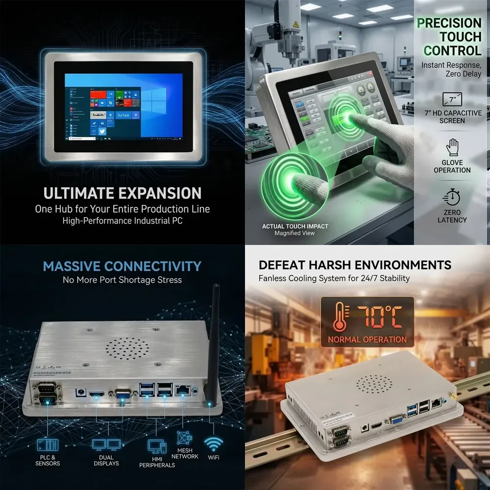 304 Stainless Steel Industrial Panel PC 2mm Tempered Glass J6412 Fanless EETI Waterproof 24/7 Operation
304 Stainless Steel Industrial Panel PC 2mm Tempered Glass J6412 Fanless EETI Waterproof 24/7 Operation