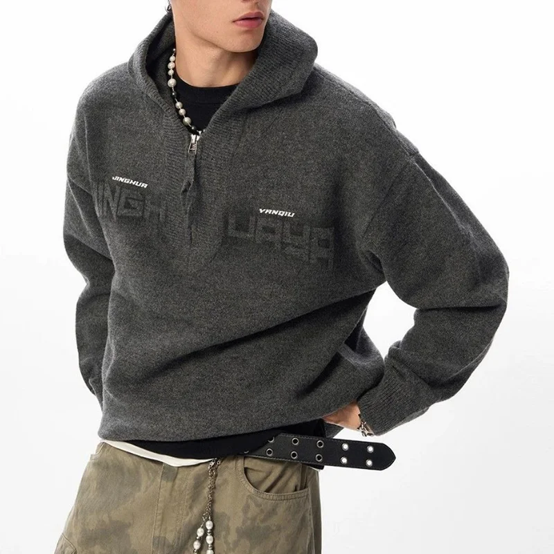 Осень-зима, свитер с капюшоном на молнии, мужские американские повседневные свободные толстовки, толстовка, вязаные джемперы, уличные пальто с капюшоном
Осень-зима, свитер с капюшоном на молнии, мужские американские повседневные свободные толстовки, толстовка, вязаные джемперы, уличные пальто с капюшоном