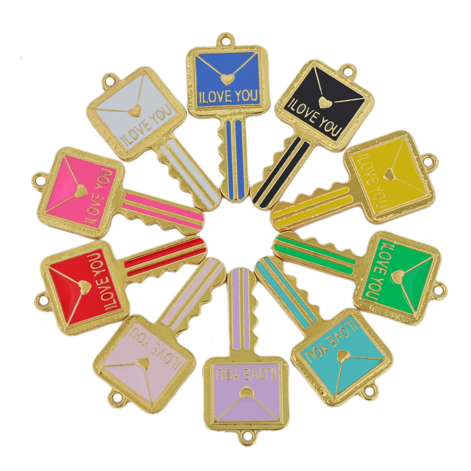 10pcs Drop Oil I Love You Key Charms Fit for Bracelet Bangle Jewelry Making DIY Accessories Wholesale LKC001-LKC004
10pcs Drop Oil I Love You Key Charms Fit for Bracelet Bangle Jewelry Making DIY Accessories Wholesale LKC001-LKC004
